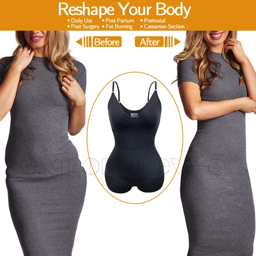 Women's Seamless Full Body Shapewear Bodysuit Tummy Control Slimming Body Shaper - Picture 8 of 50
