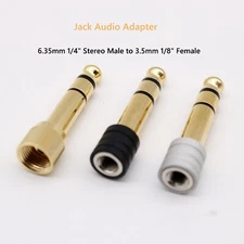 To Screw 1/8" Audio Male Adapter Jack Female On with 1/4" 3.5mm 6.35mm Stereo