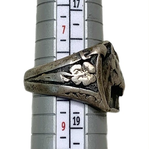 LUX Vintage 1940s 50s Sterling Lucky Horse + Horseshoe Ring, Size 8 - Picture 3 of 4