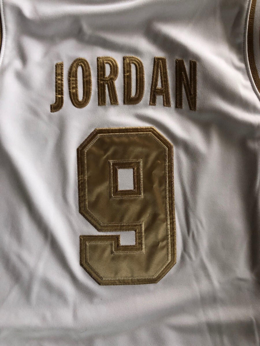 Michael Jordan White / Gold Dream Team 92 USA Olympic jersey XLG 