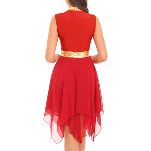 Women Sleeveless Lyrical Costume Church Worship Praise Dance Tunic Overlay Dress - Picture 8 of 52