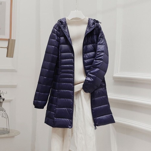Damen Entenjacke ultraleichter Mantel lange Kapuze Damen Daunenmantel XS-6XL - Bild 25 von 41