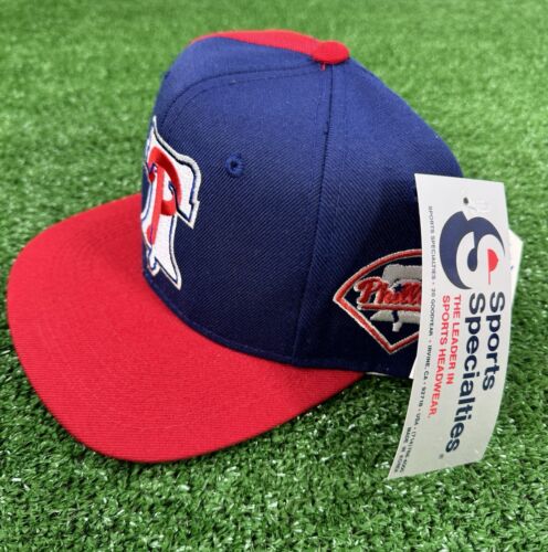 VTG 90s Philadelphia Phillies Back Script Sports Specialties SnapBack Hat NEW - Picture 5 of 9