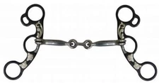Showman 5.5" Dogbone Mouth Snaffle Bit w/ Copper Inlays