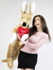 Custom Personalized Giant Stuffed Kangaroo 42 Inch Soft, Customized on Heart