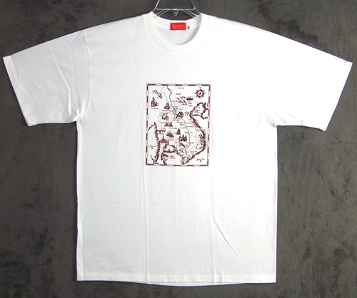Asian Map Shirt Adult Extra Large White Laos Thailand Cambodia Da Nang Mens - 第 1/12 張圖片