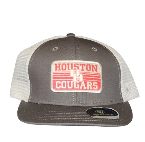 TOP OF THE WORLD HOUSTON COUGARS GRAY WORDMARK LOGO TRUCKER SNAPBACK HAT OS - Picture 6 of 7