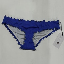 Women's Ruffle Cheeky Bikini Bottom - Shade Shore Sapphire Blue XS 0-2
