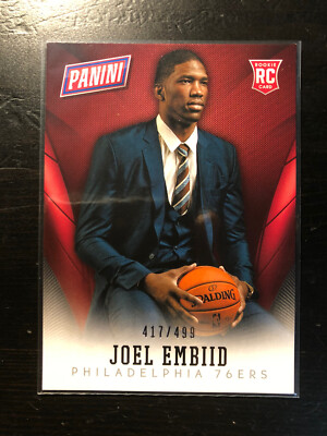 2014 Panini National Convention 417/499 Joel Embiid #35 Rookie RC 76ers Card MVP