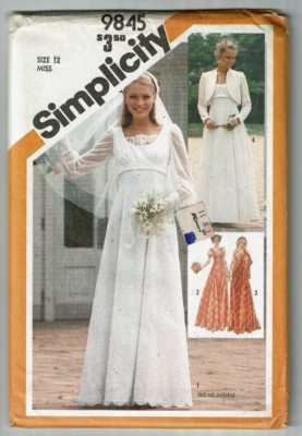 Simplicity #9845 VTG Bridal or Bridesmaids Dress & Jacket Pattern Sz 12 ...