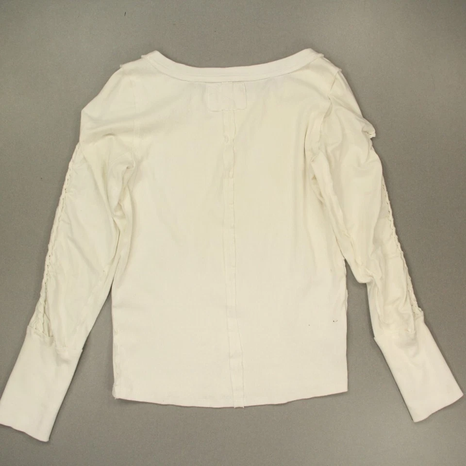 Top térmico We the Free para mujer talla XL blanco roto hombro frío mangas trenzadas Foto 2 de 4