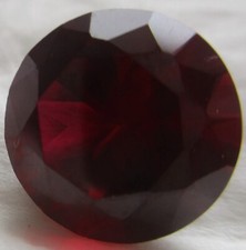 1 synthetischer Stein 15,0 mm, Rund, Granat-rot, Korund - Brennofen #C08