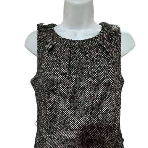 Michael Kors Sleeveless Wool Tweed Size 6 Dress Black - Picture 2 of 8