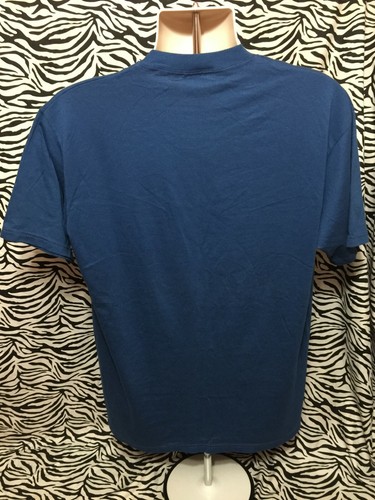 Fruit of the Loom GOLDEN BLEND Pocket T-Shirt XXL Blank Plain Prussian Blue Vtg - Picture 6 of 7