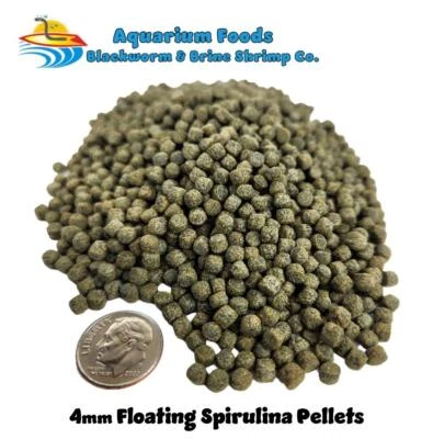 AQUATIC FOODS INC. 4mm Floating Spirulina Pellets Great For Saltwater, Tropical, Goldfish, Koi Fish