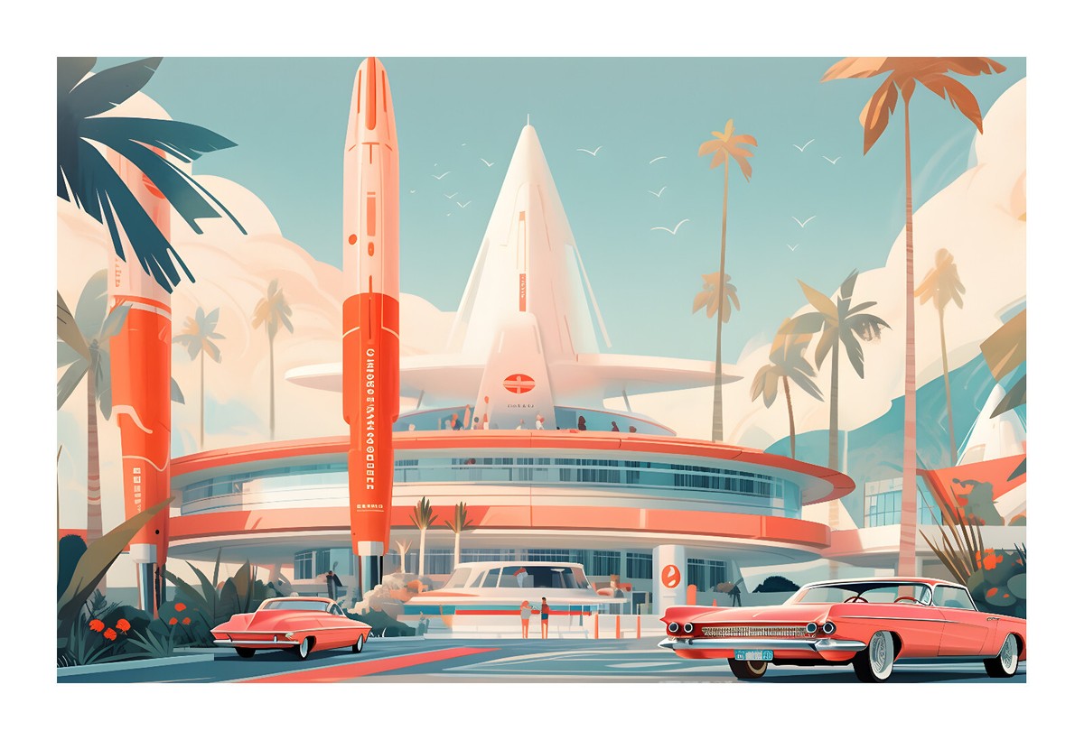 1960s Mid Century Modern Atomic Age Art Print cx1 | eBay