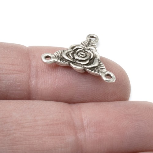 Link Trinità Rosa Argento, Confezione da 4 Rosari TierraCast Creazione Gioielli Religiosi - Foto 6 di 9