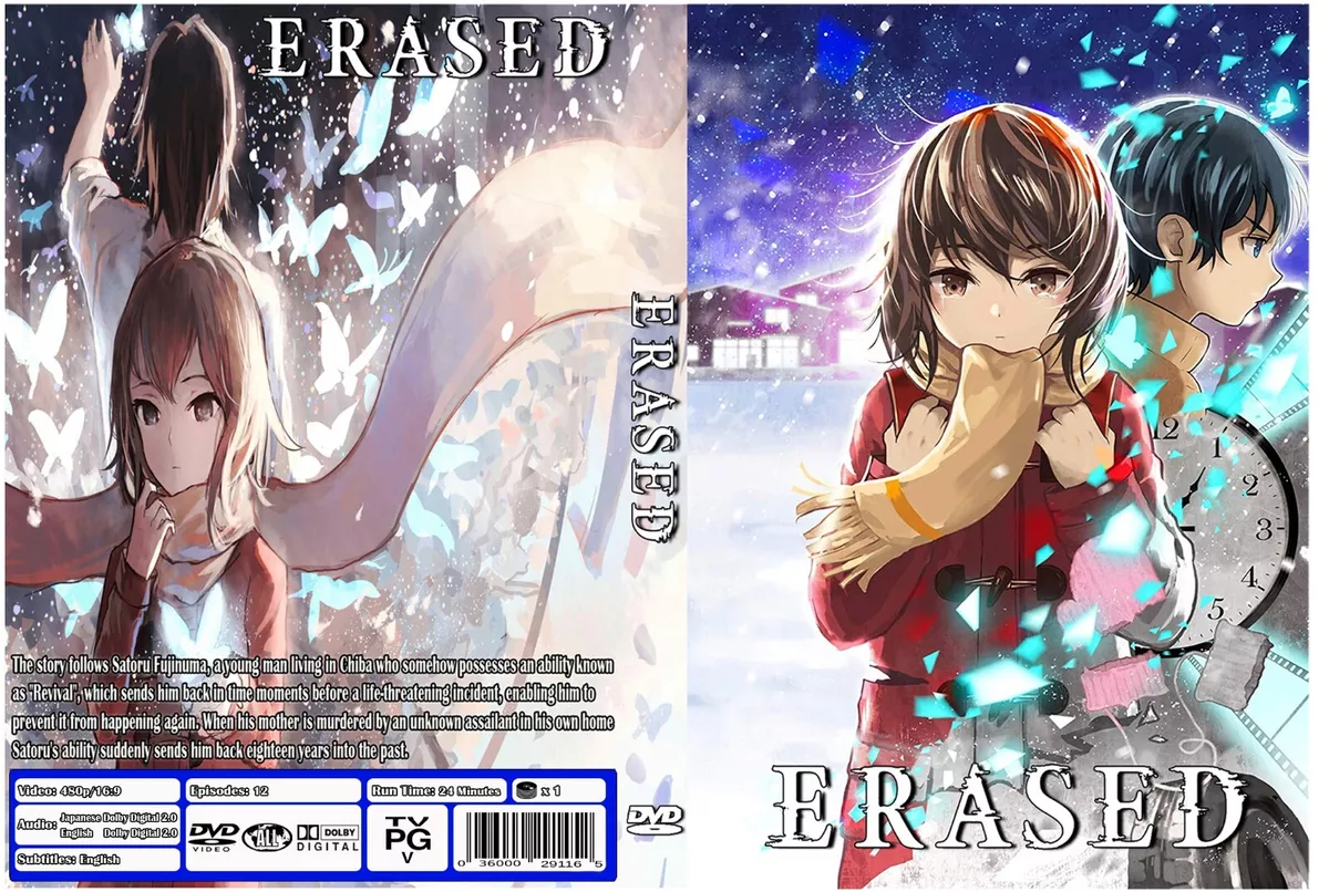 ANIME, ERASED, 1ST, 1 DVD, 12 EPISODES, ENG/AUDIO, 1 BOX, 2017