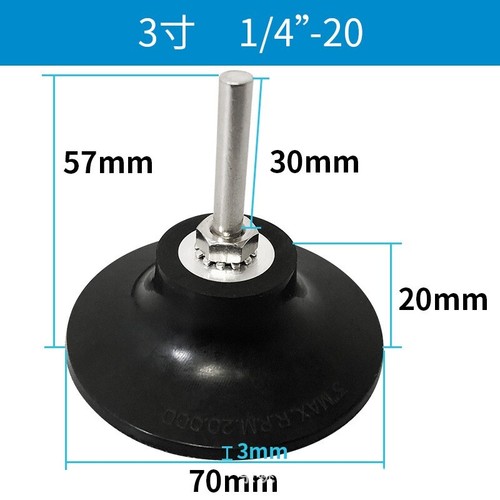 1/2/3 inch Sanding Disc 1/4" Shank Holder R-Type Roll & Lock Rotary Pad Holder - Picture 10 of 16