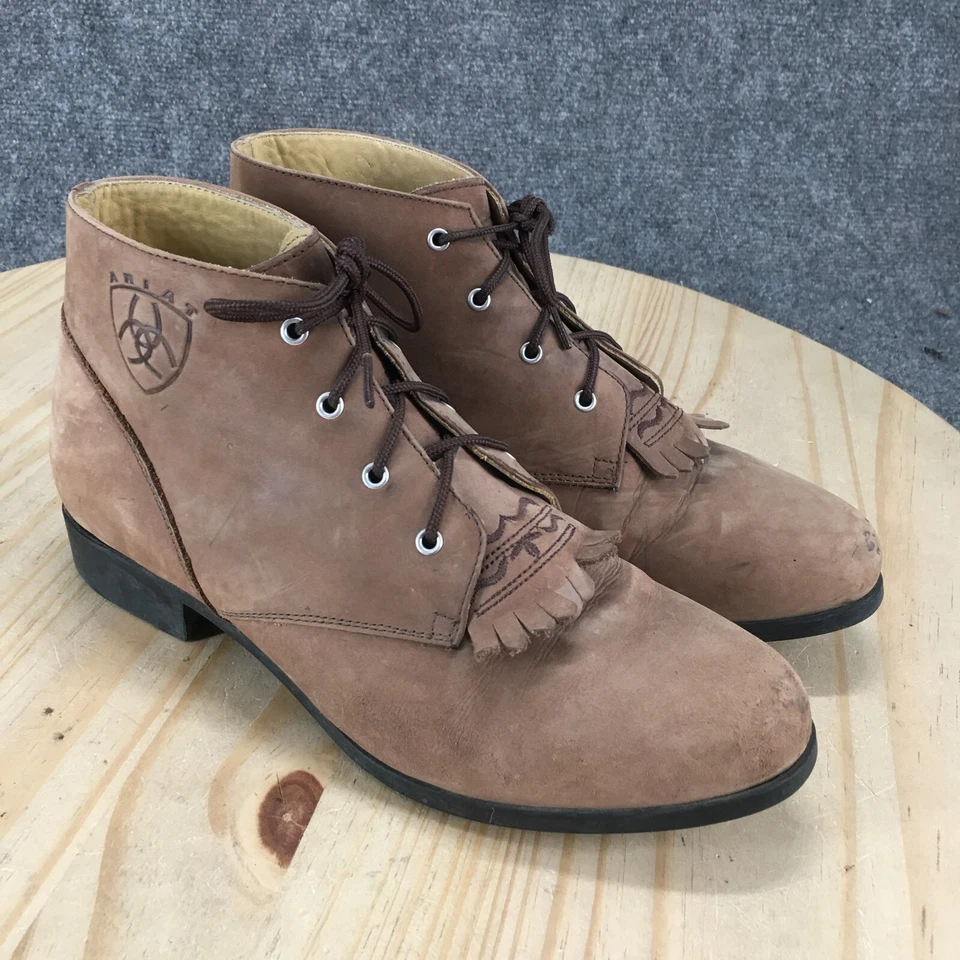 Ariat Botas Mujer 9.5 M Chukka Beige Cuero Kiltie Con Cordones Cómodas Tobillo Top Foto 3 de 4