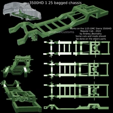 1:25-1:24 Scale Resin GMC Regular Cab  Bagged Frame/ Frame Only