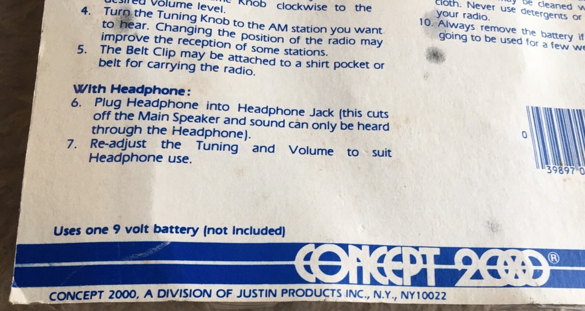 Vintage ca.1970's MICKEY MOUSE Walkman AM RADIO in Pkg DISNEY by