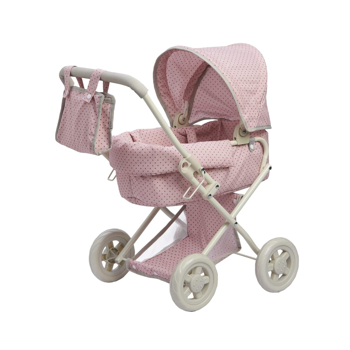 Olivia's Little World - Coffret Nurserie 3 Pièces : Chaise Haute, Poussette Et Lit Parc Pour Poupées 38 Cm - Rose Et Gris