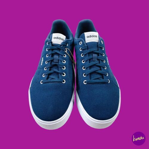 ADIDAS Men's Daily 3.0 ECO Recycled Canvas Trainers, Navy, UK 7/EU 40.6/US 7.5 - Picture 2 of 4