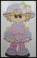 Cute Girl Brown Hair Handmade Paper Piecing Embellishment for Cards Pages PCC
