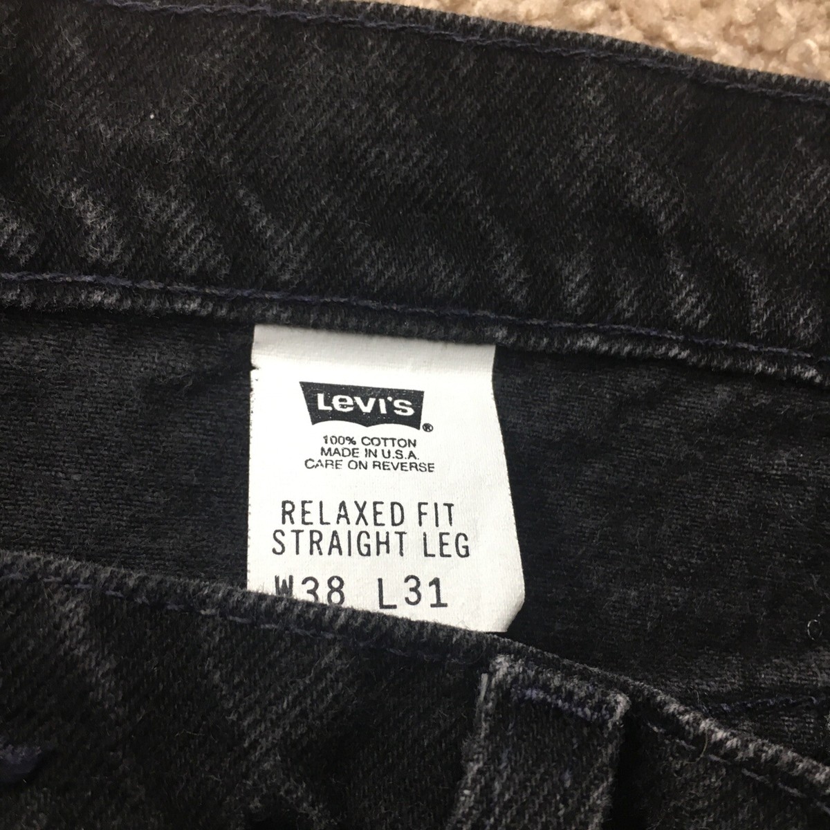 Vintage Levi's 553 Relaxed Fit Straight White Tab Black