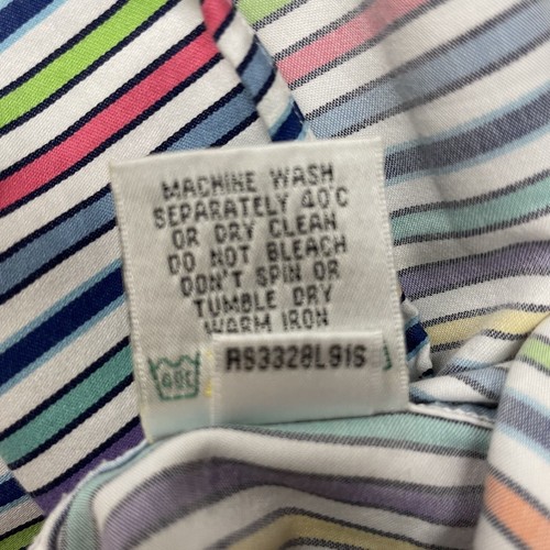 Bugatchi Men Bold RAINBOW STRIPE Button Up Spread Collar SHAPED FIT Dress Shirt - Picture 12 of 13