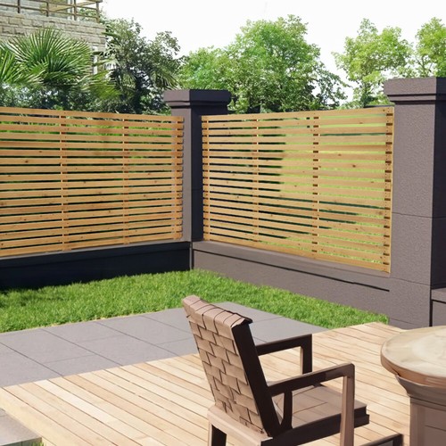 6ft Wide Heavy Duty Horizontal Slatted Wood Garden Fence Panels Pressure Treated - Picture 3 of 24