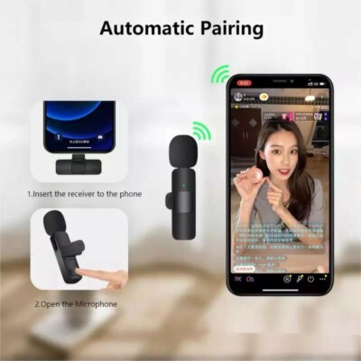 Double  Microphone Wireless Audio Video Recording Mini Mic For Android Type c