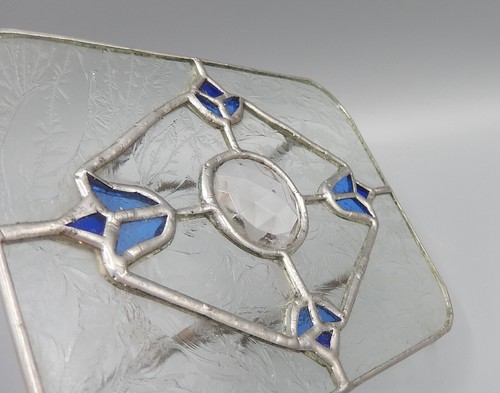 Vintage OOAK Jeweled Leaded Glass Dining Table Artisan Dollhouse Miniature 1:12 - Picture 12 of 12