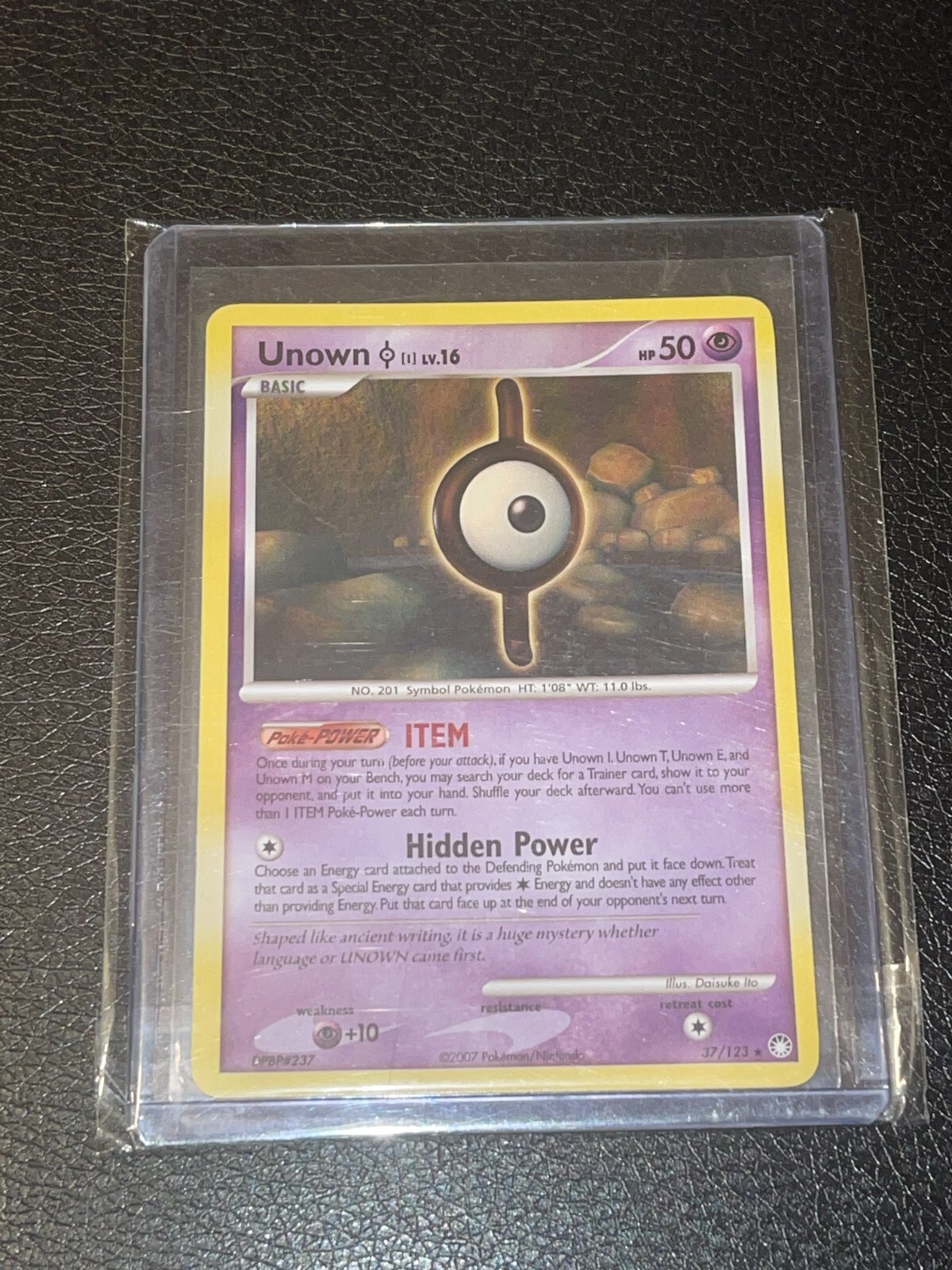 Unown I 37/123 -  Non-Holo Rare Mysterious Treasures NM NP 2007 Pokemon Card