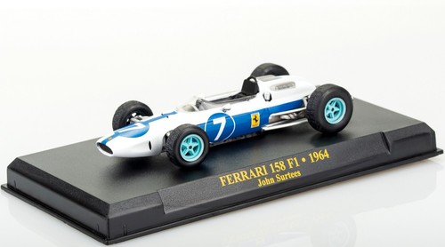 Ferrari 158 F1 John Surtees 1964 Scala 1:43 Modellino Formula1 livrea bianca Blu - Foto 4 di 13