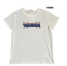 Size 4 KIDS Lularoe PARKER TEE White America Fits 4