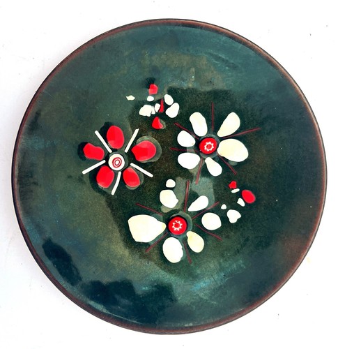 Vintage Mid Century Modern ANNIKKI RANKI Enamel Copper Dish Flower Hand Finland - Picture 2 of 4