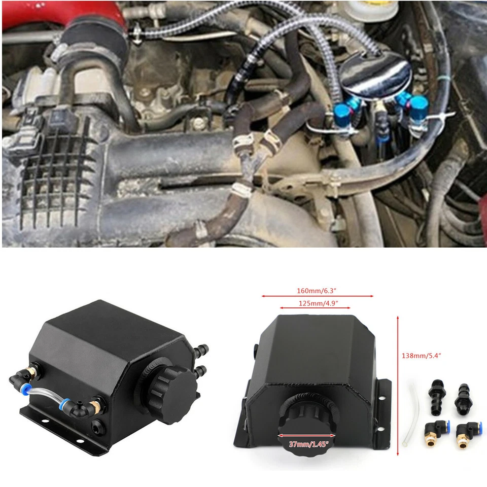 Radiador de aluminio líquido refrigerante botella de desbordamiento depósito recuperación tanque de agua 1L Foto 2 de 4