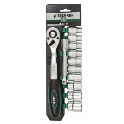 lega acciaio in cromo e vanadio WIESEMANN 80041 cricchetto con attacco da 1/2″ Set cricchetto e bussole da 20 pezzi con supporto 8 mm bussole con bocca esagonale prolunga da 125 mm 32 mm lega acciaio in cromo e vanadio WIESEMANN 80041 cricchetto con attacco da 1/2″ Set cricchetto e bussole da 20 pezzi con supporto 8 mm bussole con bocca esagonale prolunga da 125 mm 32 mm