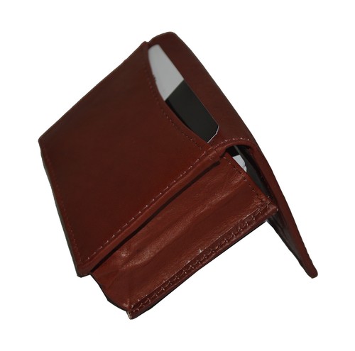 CREDIT CARD ID BUSINESS CARD MONEY HOLDER EXPANDABLE POCKET BROWN FREE SHIPPING - Picture 6 of 9