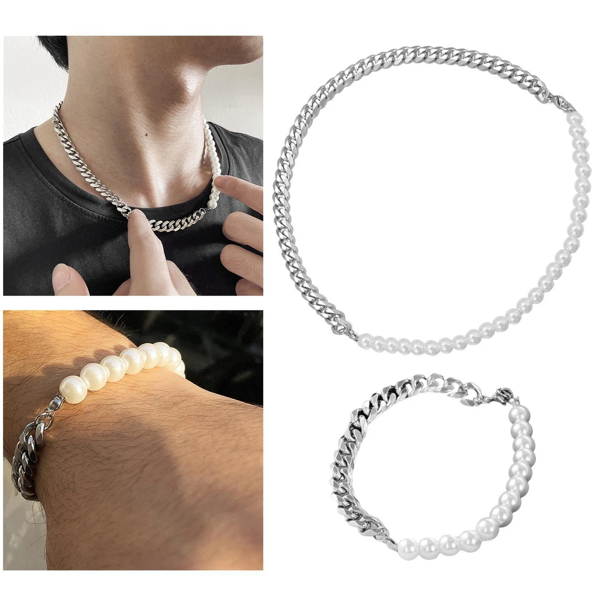 Mens clearance pearl bracelet