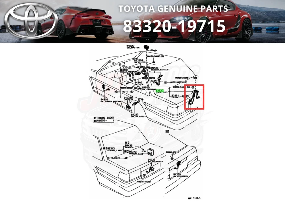 TOYOTA Genuine 1984-85 Corolla AE86 Analog Fuel Guage Sending Unit 83320-19715 - Image 2 of 4