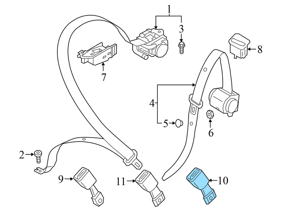 AUDI SQ5 2018-2024 - CINTURÓN DE SEGURIDAD TRASERO IZQUIERDO hebilla/receptor 80A857753C Foto 3 de 4