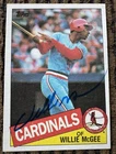 Willie McGee Autographed 1985 Topps Baseball Card, St Louis Cardinals