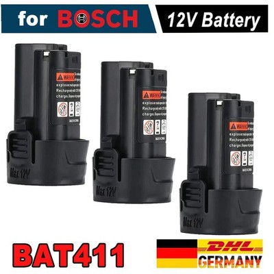 3x Für Bosch GBA 10.8V 4.8Ah Akku BAT411 Li-ion GSR GDR GOP GSB 2607336014 12V