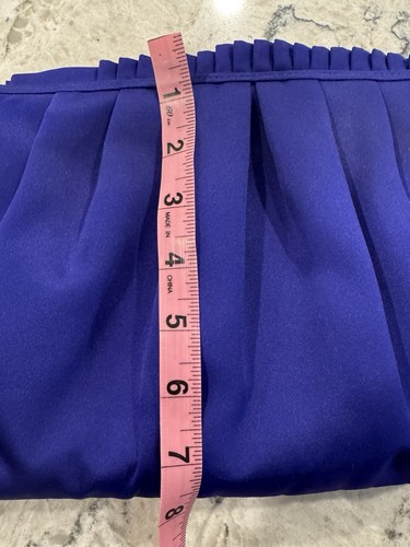 Women's Reiss Beau Satin Blue Sapphire Clutch Bag Handbag - Picture 8 of 9