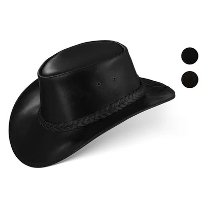 Black Forest Fox PERTH Unisex Western Cowboy Reiten Leder Sonnen Hut in 2 Farben - Bild 1 von 4