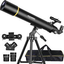 80mm Refractor Telescope for Adults Kids - Portable, Compact with Carry Bag