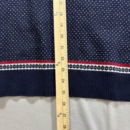 Vineyard Vines 1/4 Zip Sweater Mens M Fair Isle Nordic Navy Blue White Holiday - Picture 2 of 6